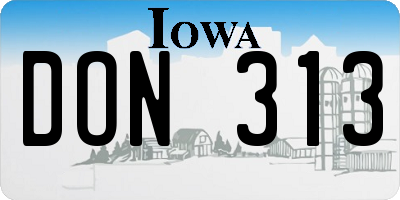 IA license plate DON313