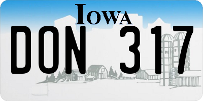 IA license plate DON317