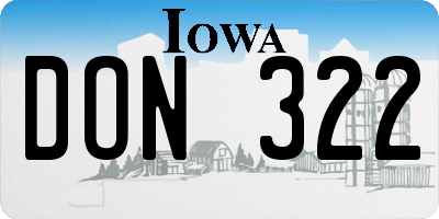 IA license plate DON322