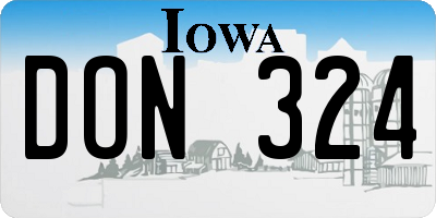 IA license plate DON324