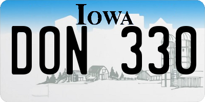 IA license plate DON330