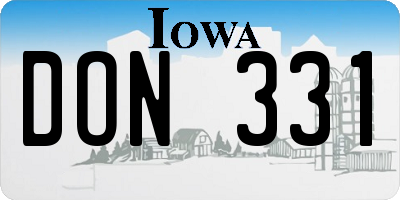 IA license plate DON331