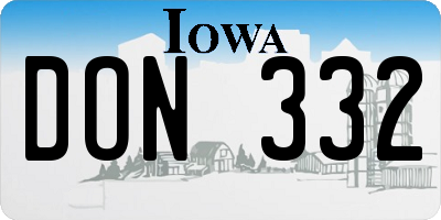 IA license plate DON332