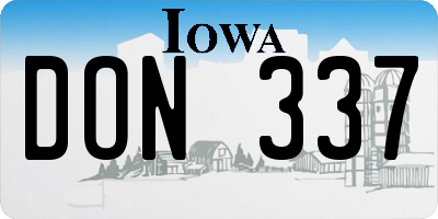 IA license plate DON337