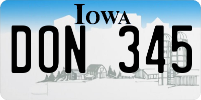 IA license plate DON345