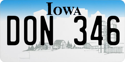 IA license plate DON346
