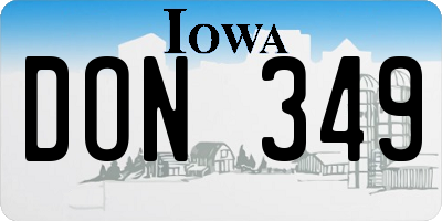 IA license plate DON349