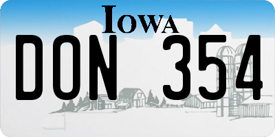 IA license plate DON354