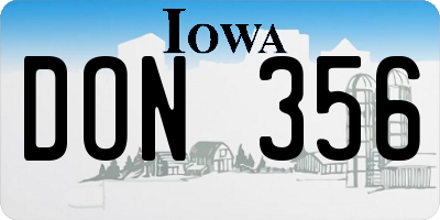 IA license plate DON356