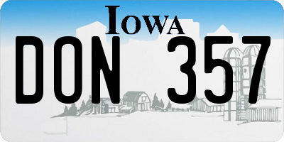 IA license plate DON357