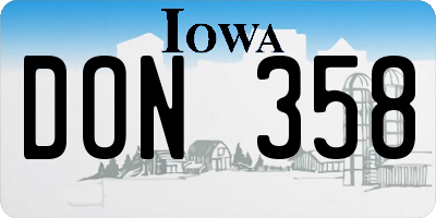 IA license plate DON358