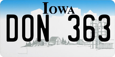 IA license plate DON363