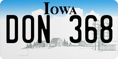 IA license plate DON368