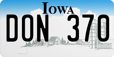 IA license plate DON370