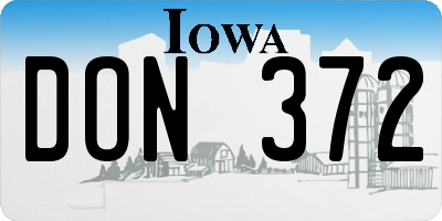 IA license plate DON372