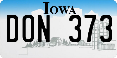 IA license plate DON373