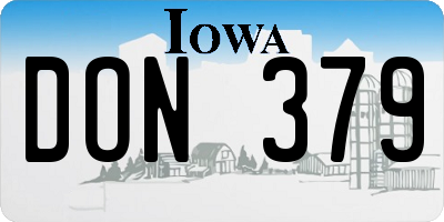 IA license plate DON379