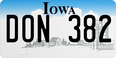 IA license plate DON382