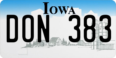 IA license plate DON383