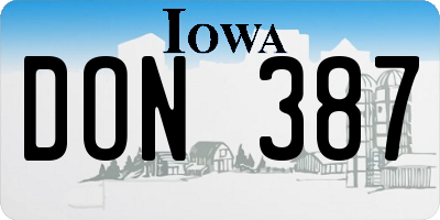 IA license plate DON387