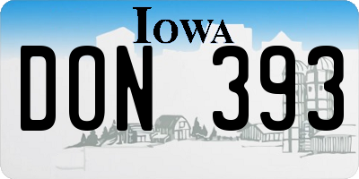 IA license plate DON393