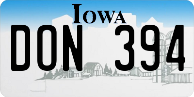 IA license plate DON394