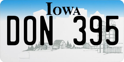 IA license plate DON395