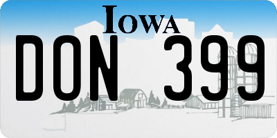 IA license plate DON399