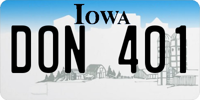IA license plate DON401