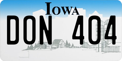 IA license plate DON404