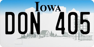 IA license plate DON405