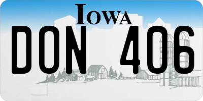 IA license plate DON406