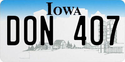IA license plate DON407