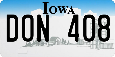 IA license plate DON408