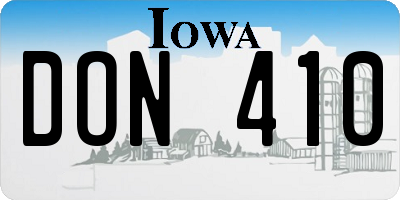 IA license plate DON410