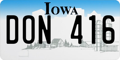 IA license plate DON416