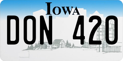 IA license plate DON420