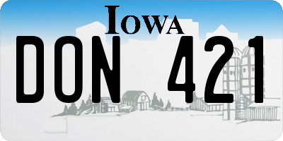 IA license plate DON421