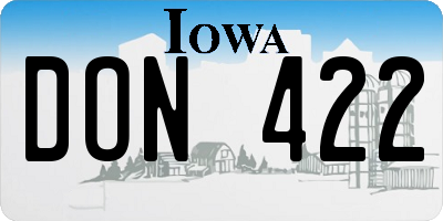 IA license plate DON422