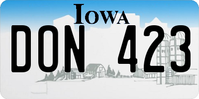 IA license plate DON423