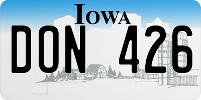 IA license plate DON426