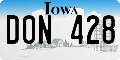 IA license plate DON428