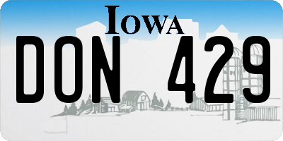 IA license plate DON429