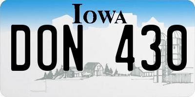 IA license plate DON430