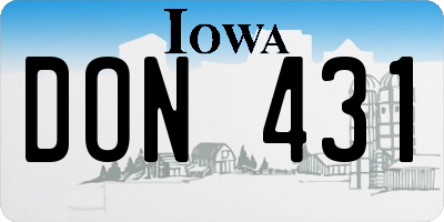 IA license plate DON431