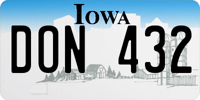 IA license plate DON432