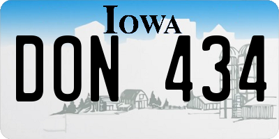 IA license plate DON434