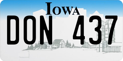 IA license plate DON437