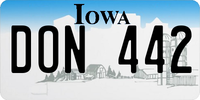 IA license plate DON442