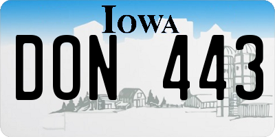 IA license plate DON443